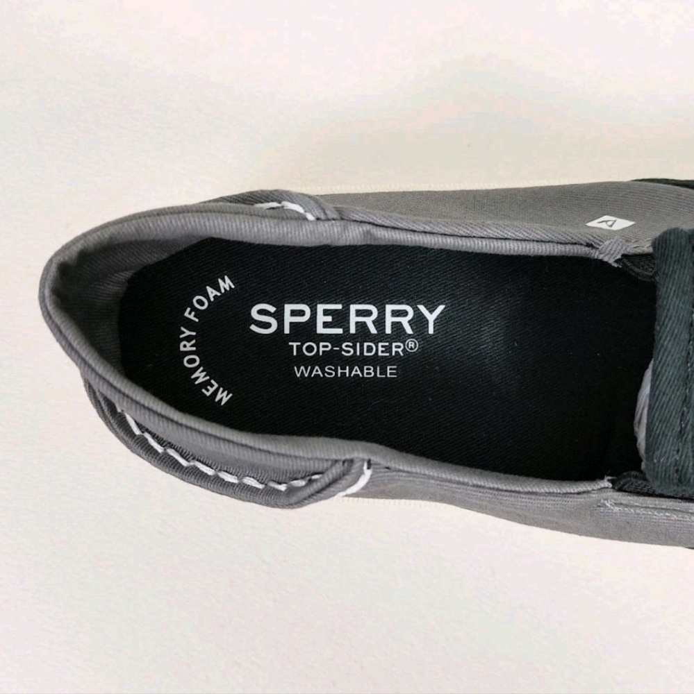 Sperry Kids Salty Washable Loafers Slip-on Shoes Size 4 Black Casual Easy Gray - Picture 4 of 7